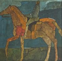 Horse with Grey Rider by Bennet Norrbo