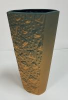 Teal & Gold Relief Vase by Craig Smith