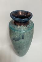 Untitled (Teal ceramic vase) by Unknown