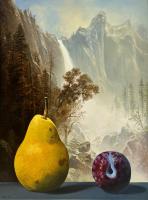 Pear and Plum with Falls by Sherrie Wolf