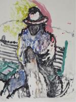 Untitled (Man on bench with dog) by Thomas%20Prochaska