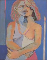 Untitled (woman with candle) by Drake%20Deknatel